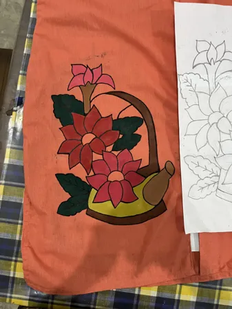 Hand-Painted Tropical Palm Frond Tote
