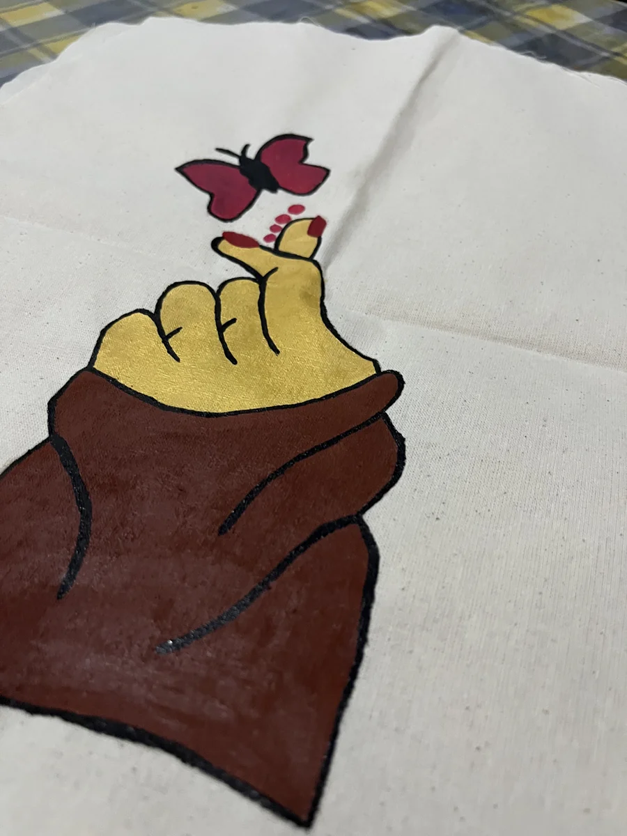 Detailed hand stitching process